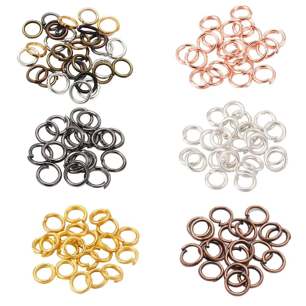 Optxzn 50-200 pz/Lotto 4-20mm Anelli di Salto Aperti Anelli Doppi Anelli Divisi Connettori per Forniture per La Realizzazione di Gioielli Fai da Te