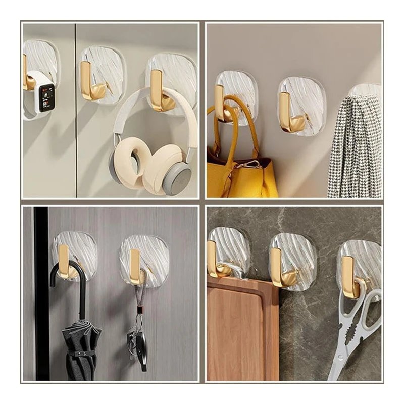 Gancho pequeno luxuoso leve requintado sem soco, ganchos adesivos, pesados para casacos de suspensão, durável, livre