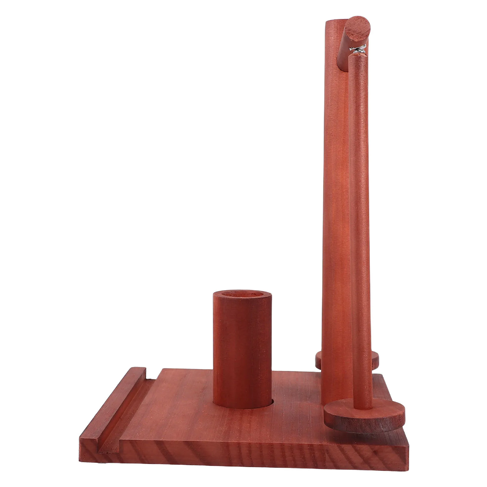 Wooden Yarn Storage Organizer Rotating Yarn Holder Double Spindles Thread Rack Home DIY Knitting Crocheting Spool Stand