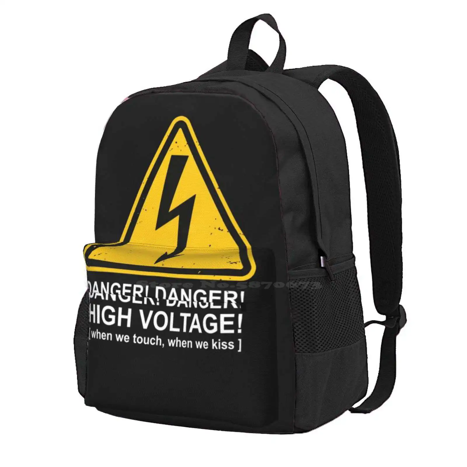 Danger! High Voltage - Electric Six Hot Sale Schoolbag Backpack Fashion Bags Electric Six Electric 6 High Voltage Sign