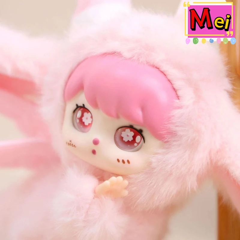 Nuevo lindo conejo de dibujos animados llavero de felpa vinilo cara estrella ojos alas muñeca de peluche mochila colgante cadena decoración del coche regalo de Navidad