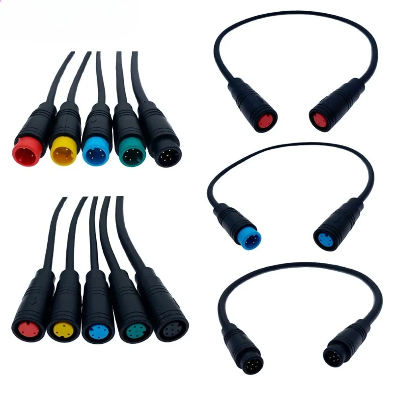 

1Pcs M8 2 3 4 5 6 Pin Electric Bicycle Butt Joint Plug Waterproof for Ebike Display Cable Female Male Optional Connector 20CM