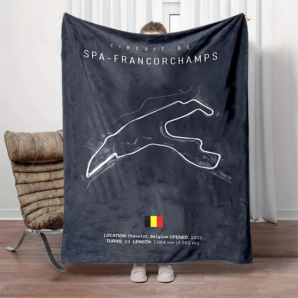 3D F-Formula-a Racing Car Track Circuit Halloween Christmas Gifts Throw Soft Flannel Blanket Art For Home Decor Sofa Naps Picnic