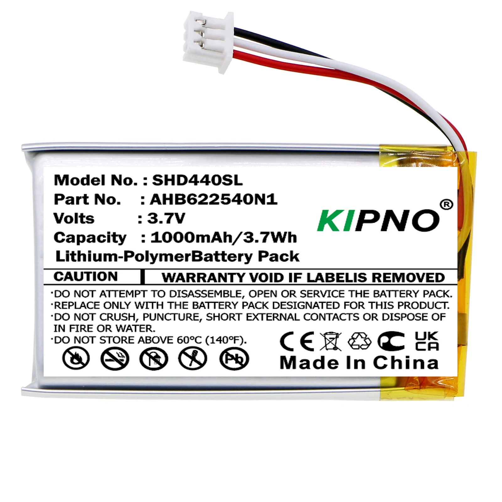 

KIPNO 1000mAh Wireless Headset Battery AHB622540N1 for Sennheiser HD 4.50BTNC,Urbanite XL,Momentum 2.0,3.0,HD 4.40 BT+Tool