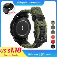 20mm 22mm Nylon  strap For Samsung Galaxy watch 3 4 46mm gear s3 Frontier Classic Woven Nylon Band for 20mm 22mm Sport Wristband