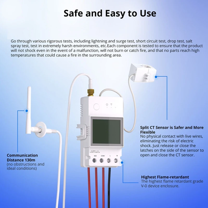 Новый кольцевой интеллектуальный измеритель мощности POWCT ESP32, трансформатор тока с чипом, 100 А, монитор энергии, контактное управление, работает с Alexa IFTTT