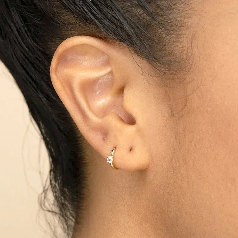 925 Sterling Silver Needle 5 Color Crystal Round 10/11mm Hoop Earrings for Women Pave Zircon Circle Charm Earring Trendy Jewelry