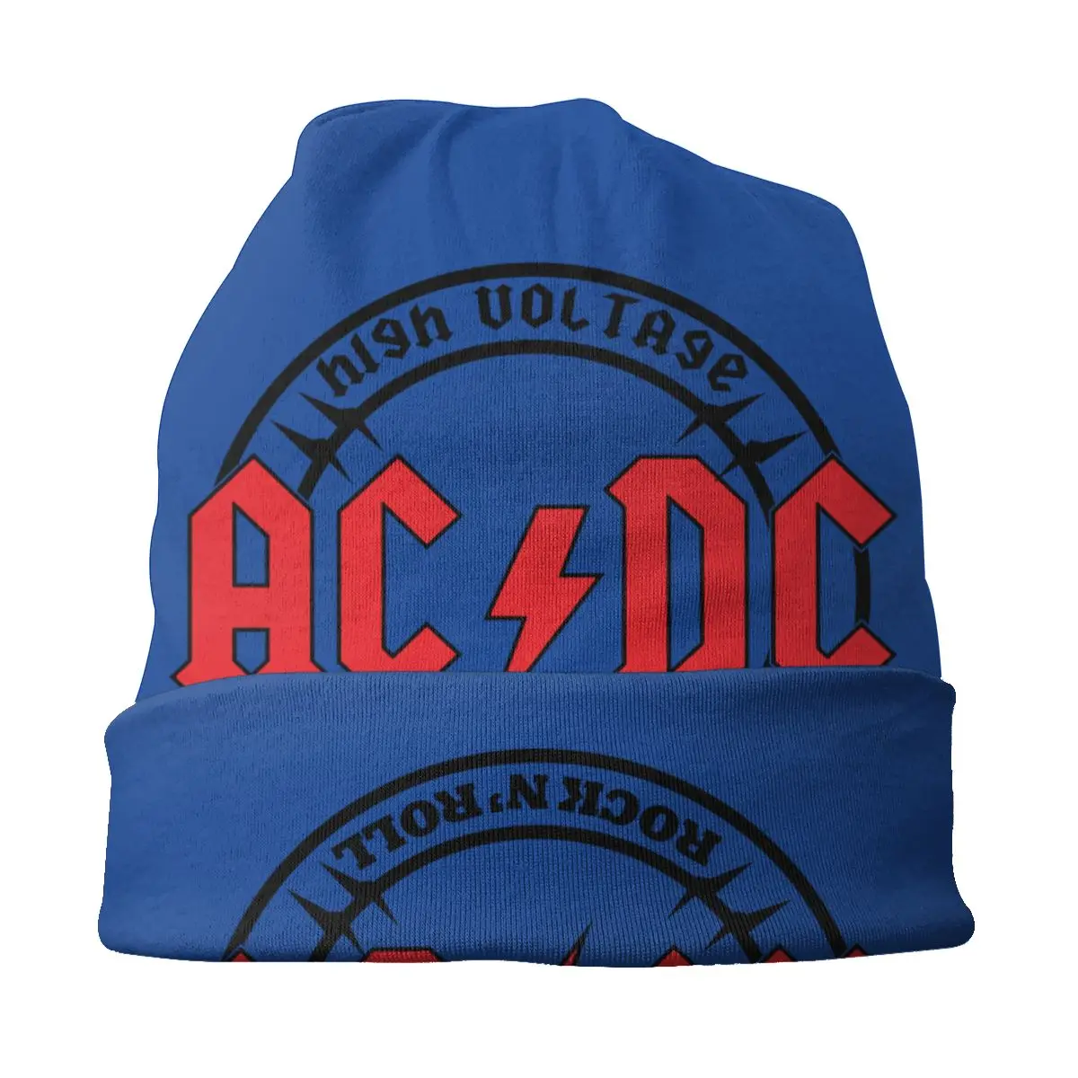 Custom Hip Hop Winter Warm Knitted Hats Adult High Voltage AC DCs Skullies Beanies Caps Rock Heavy Metal Band Bonnet Hats