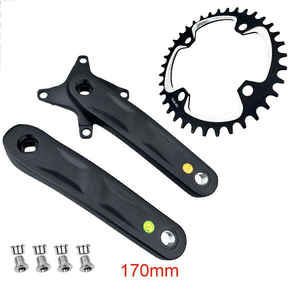 Mountainbike-Kinderkurbelarm-Set, quadratisch, konische Kurbelgarnitur, 1 x 104 BCD, schmale breite Zähne, Single-Speed-Kettenblatt, Kettenblatt, 30 Zähne, 32 Zähne, 42 Zähne – Detail 14
