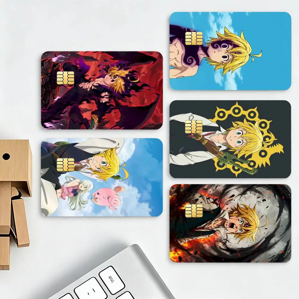 M-Meliodas The Seven Deadly Sins HD Waterproof Credit Card Stickers Silicone Decals For Chip Game Cards Gift