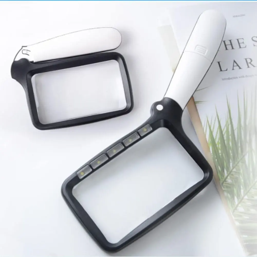 Lupa de 5 luces LED, aumento 3x, 2 modos, lupa, función regulable, diseño plegable, lupa 3X