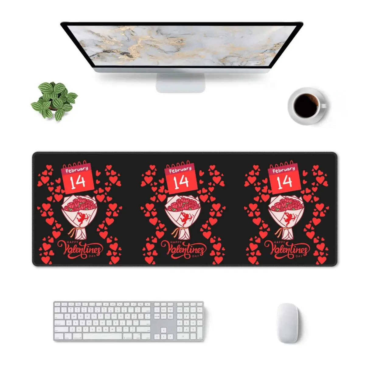 Large Mouse Pad Happy Valentine's Day - February 14 Gamer PC Laptop Mats Keyboard Carpet Computer Gaming Desk Mat