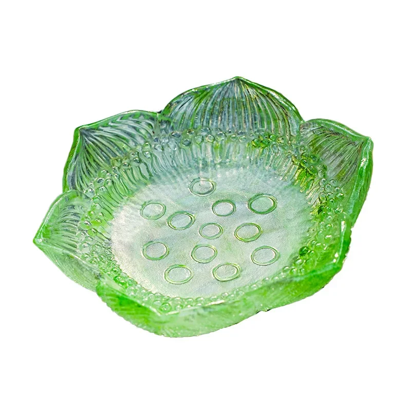 Glazed powder roasted pastel Glazed lotus lotus pod coaster pot bearing candlestick base, no boiling water