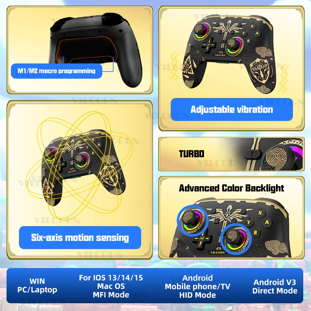 Gamepad Elite wireless per controller Switch per joystick Switch Oled Lite per PC/controllo Steam Deck con stick antiscivolo personalizzato