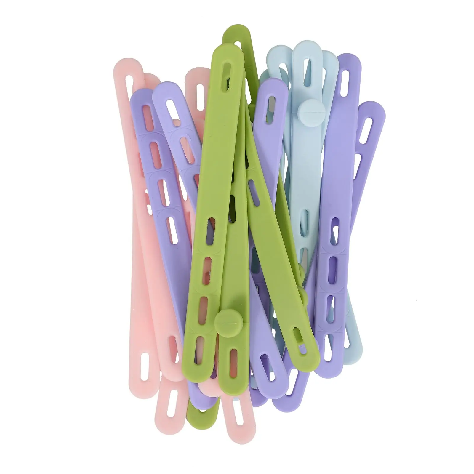 

20 Pcs Cable Organizer Reusable Silicone Wire Ties Black White Cord Straps Home Office Trip Management