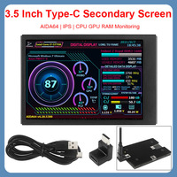 3.5 Inch Type-C Secondary Screen IPS LCD Display CPU GPU RAM Monitoring Optional USB-C Base Sub-Screen AIDA64 for Mini ITX Case