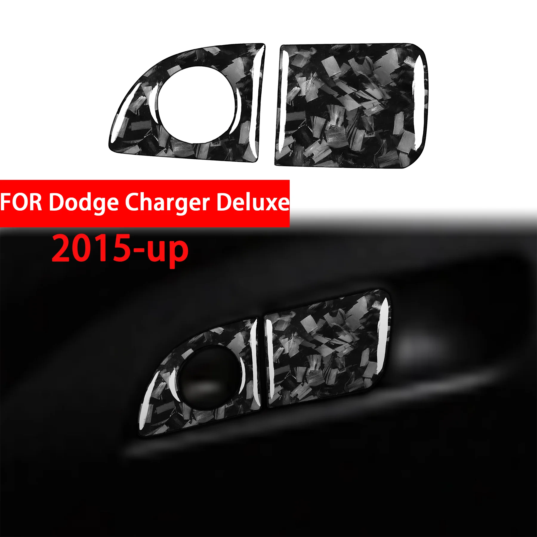 Forged Carbon Fiber Passenger Storage Handle Switch Panel Car Interior Accessories Sticker FOR Dodge Charger Deluxe 2015-up