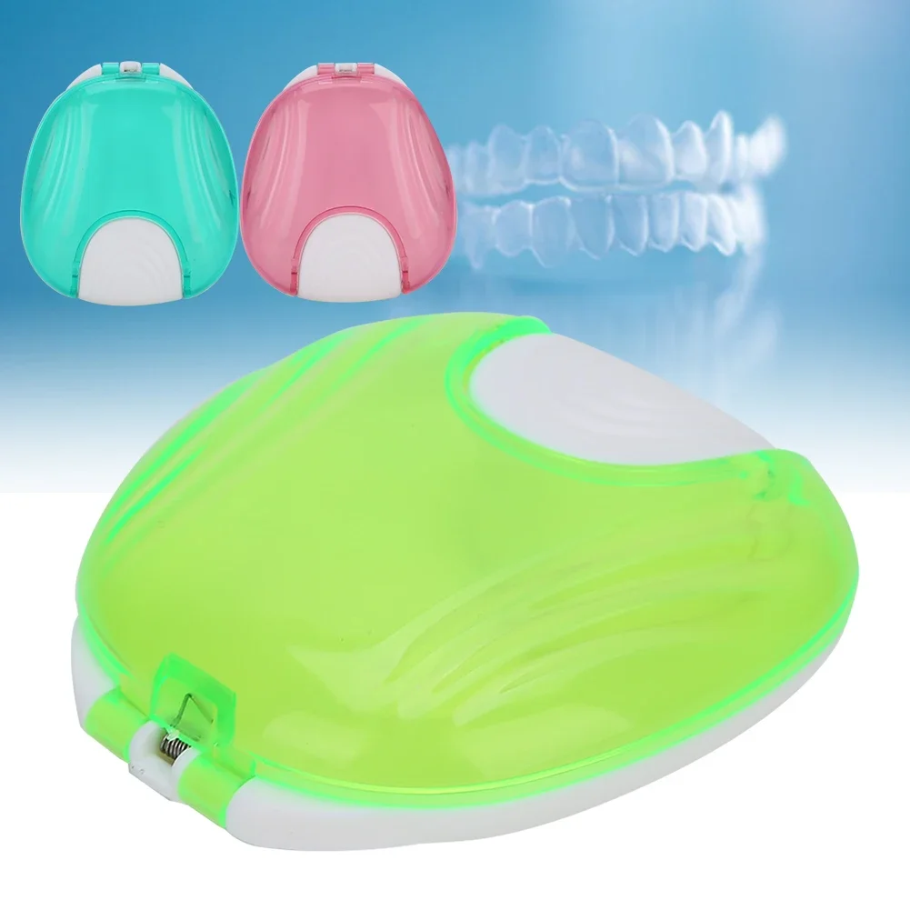 3Colors Orthodontic Retainer Case Portable Adult Waterproof Denture Box Storage Container Dustproof Waterproof Anti-fall Durable