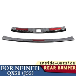 Trunk Bumper for Infiniti QX50 J55 2018-2024 Car Accessories Stainless Rear Fender Protector Sill Pad Cover Sticker Decoration