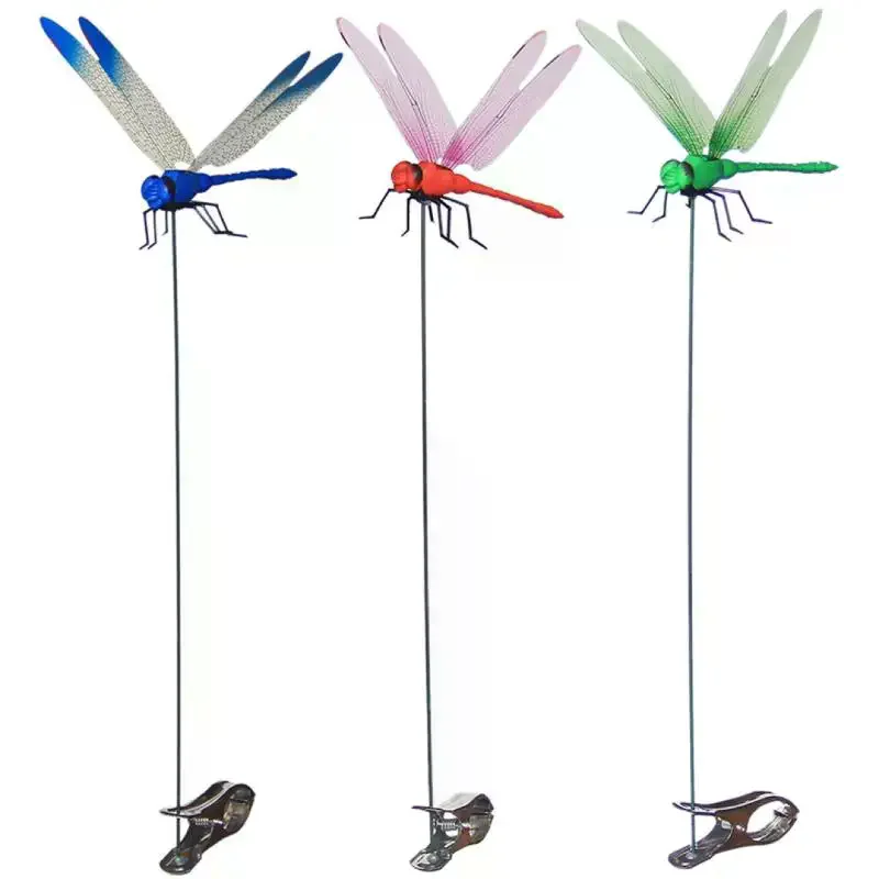 Simulation Realistic Home Decor 1Pc/4Pcs Dragonfly Clip Bug Deterrents Hat Repellent Garden