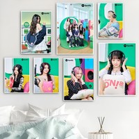 IVE Spotify K-Pop ON! Video Podcast Poster Girls Dormitory Bedroom Bedside Wall Stickers Modern Home Decoration Frameless Gift