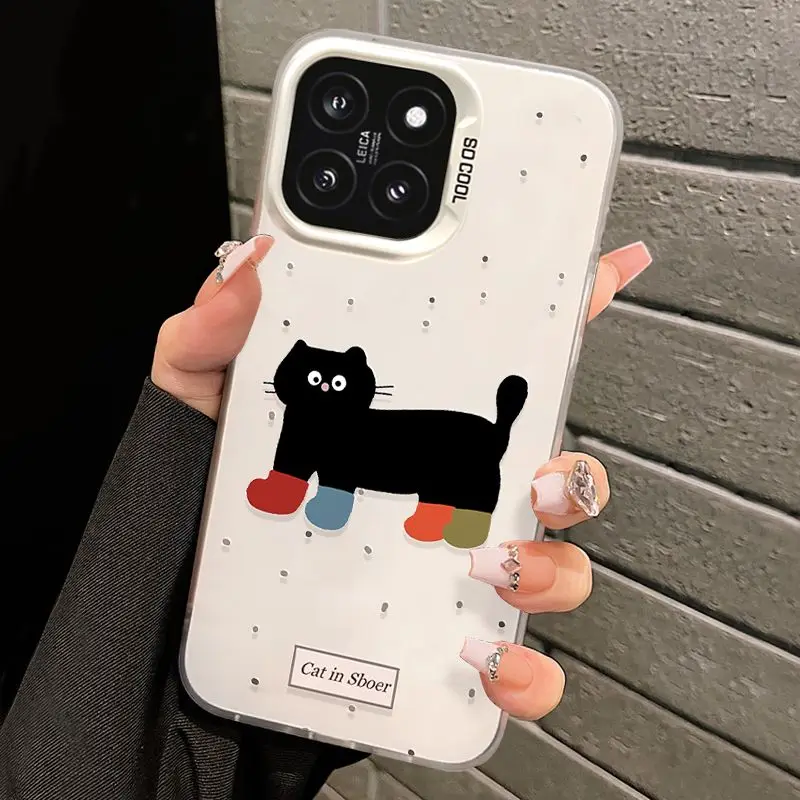 Cat Wearing Colorful Socks Phone Case for iPhone 15 14 13 12 Pro Max Plus  X XR XS 11 Couple Cute luxury Phone Cover