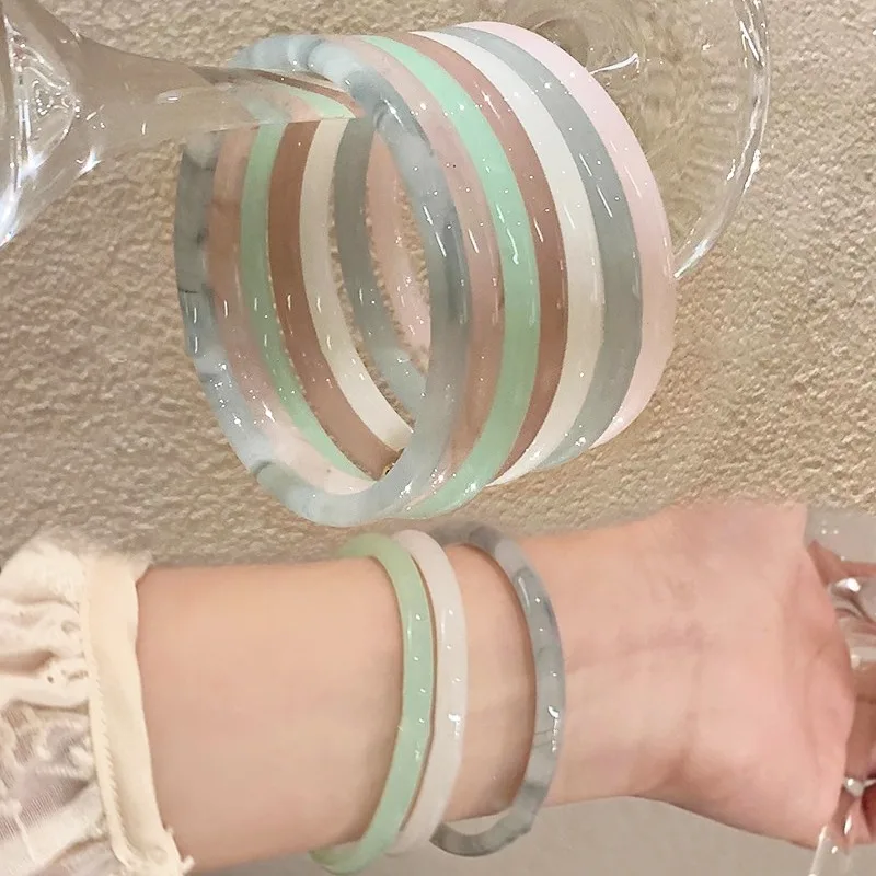 エレガントなイミテーションジェイドブレスレット,シンプルなジュエリー,jingle,プレミアム感,豪華,コールドガラス,絶妙で用途の広い,アンティーク