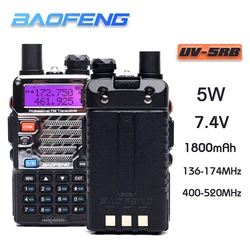 Baofeng-Polícia Walkie Talkies Scanner Rádio, Dual Band Cb Ham Transceptor, UV5RB, UHF, 400-520MHz, VHF, 136-174MHz, 5W