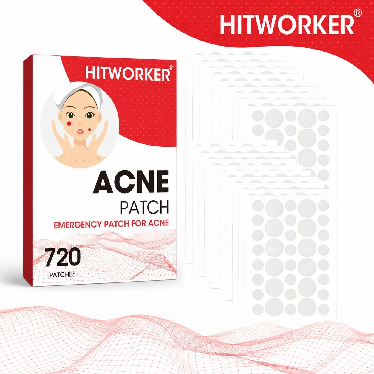 Hydrocolloid Pimple Patch 720 Patches — Invisible, High-Quality Acne Patches. Cleanses Pores, Covers Blemishes and Pimples,