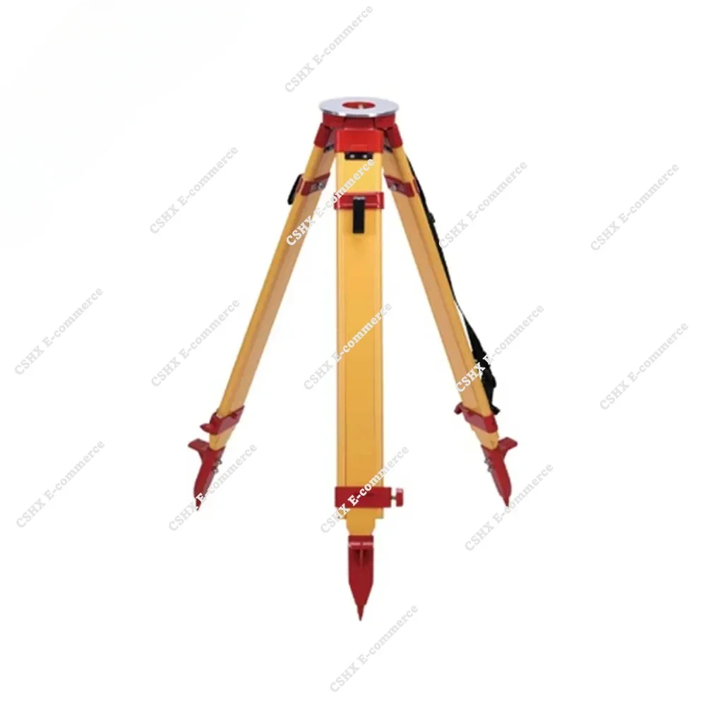 Tripod for RTW20A-BCDRD Heavy-duty Wooden Tripod, Flat Head Double Locking, Copper Center Screw, Suitable for RTK Total Station