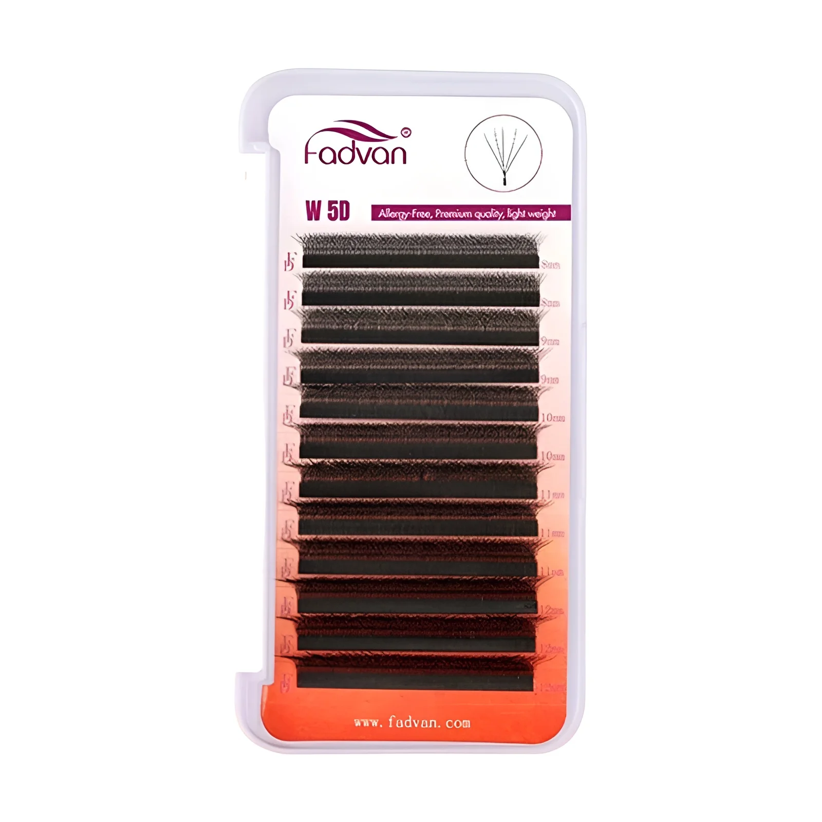 Fadvan m/l/l +/c/d onda 3d/4d/5d w forma extensões de cílios à prova dwaterproof água curling volume natural cílios macios preto cílios postiços