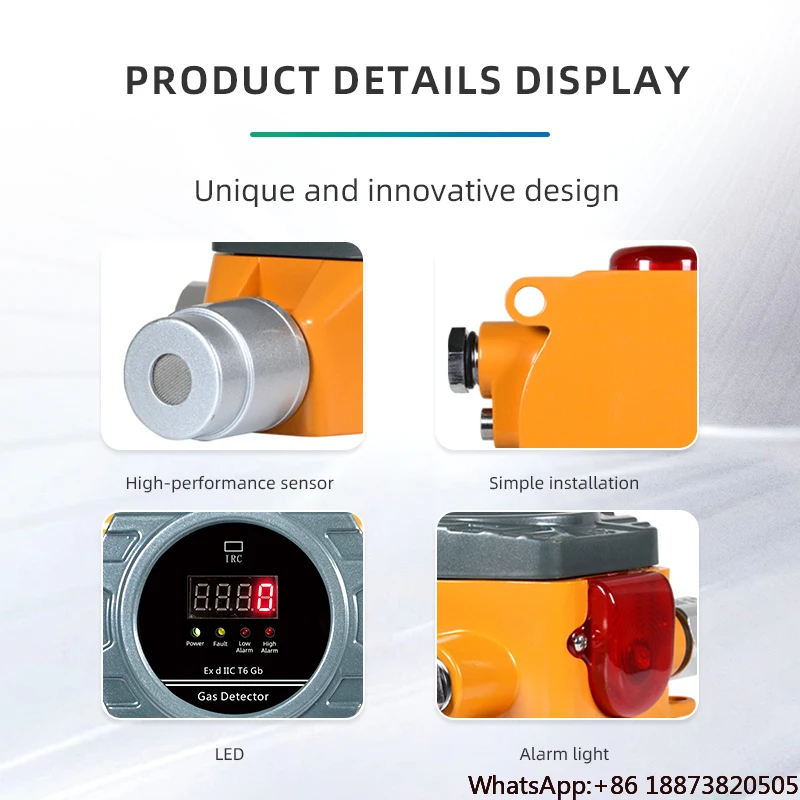 Wall mount Industrial Fixed Gas Alarm Detector CombustibleToxic Gas Leakage System gas detector