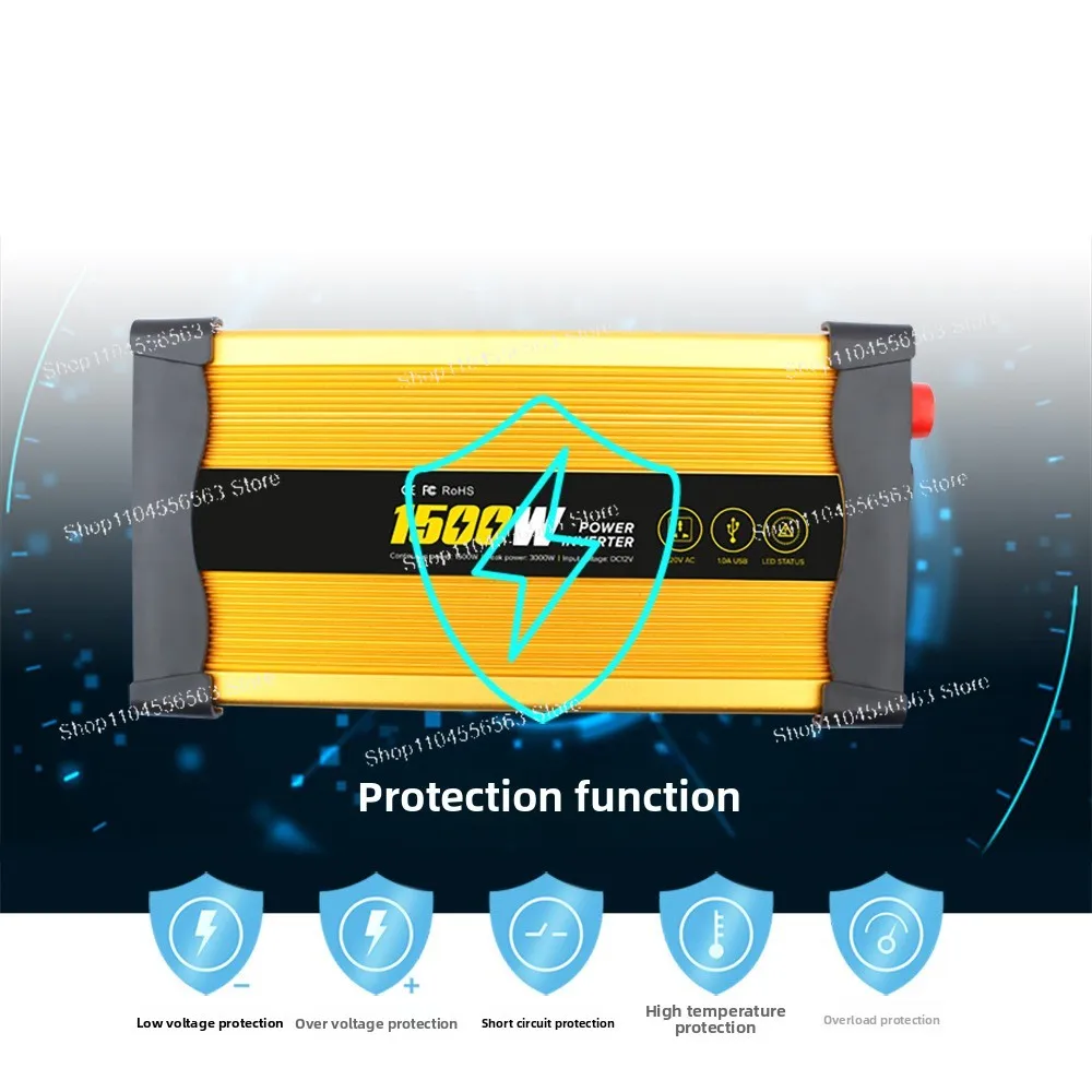 1500W Multifunctional Digital Display Power Inverter | 12V to 220V AC Converter for Car & Household Use