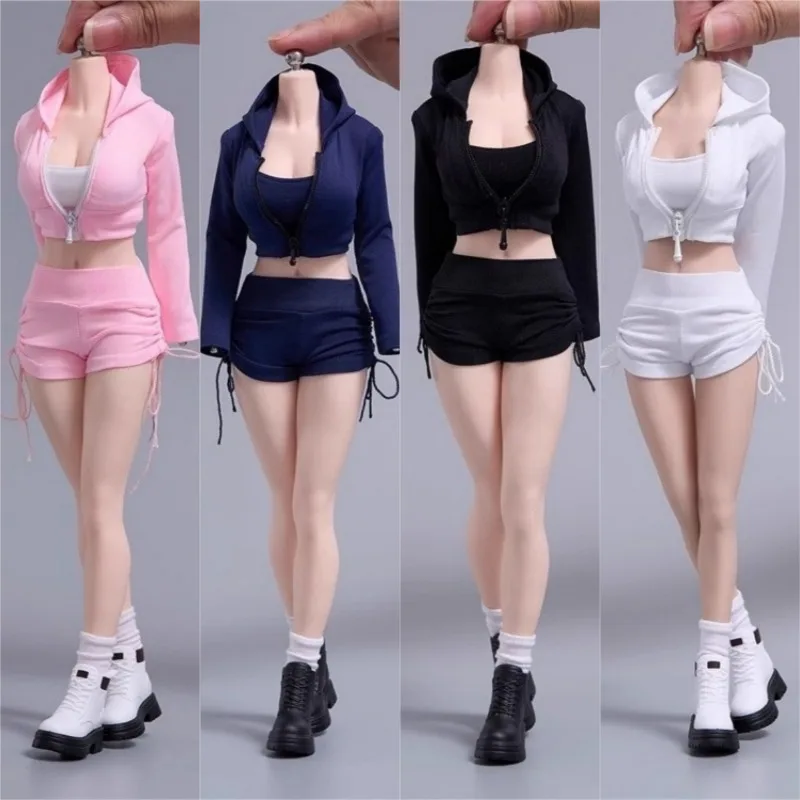 

Cdtoys Cd086 масштаб 1/6, женская однотонная спортивная одежда для отдыха, шорты на шнурке, набор кукол, модель для 12-дюймовых игрушечных фигурок, тело