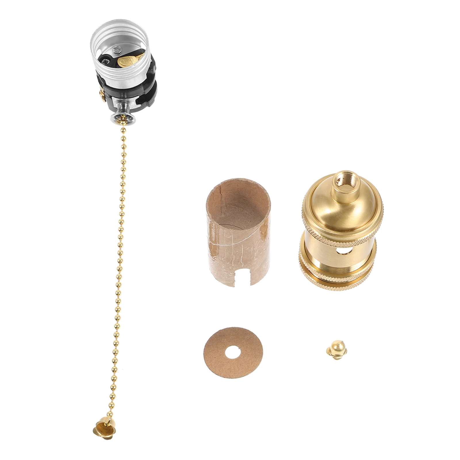 1 مجموعة النحاس سحب سلسلة تركيب المصابيح E27 المقبس حامل مصباح السقف مستقرة مزدوجة حلقة قاعدة ملحق مصباح للديكور المنزل