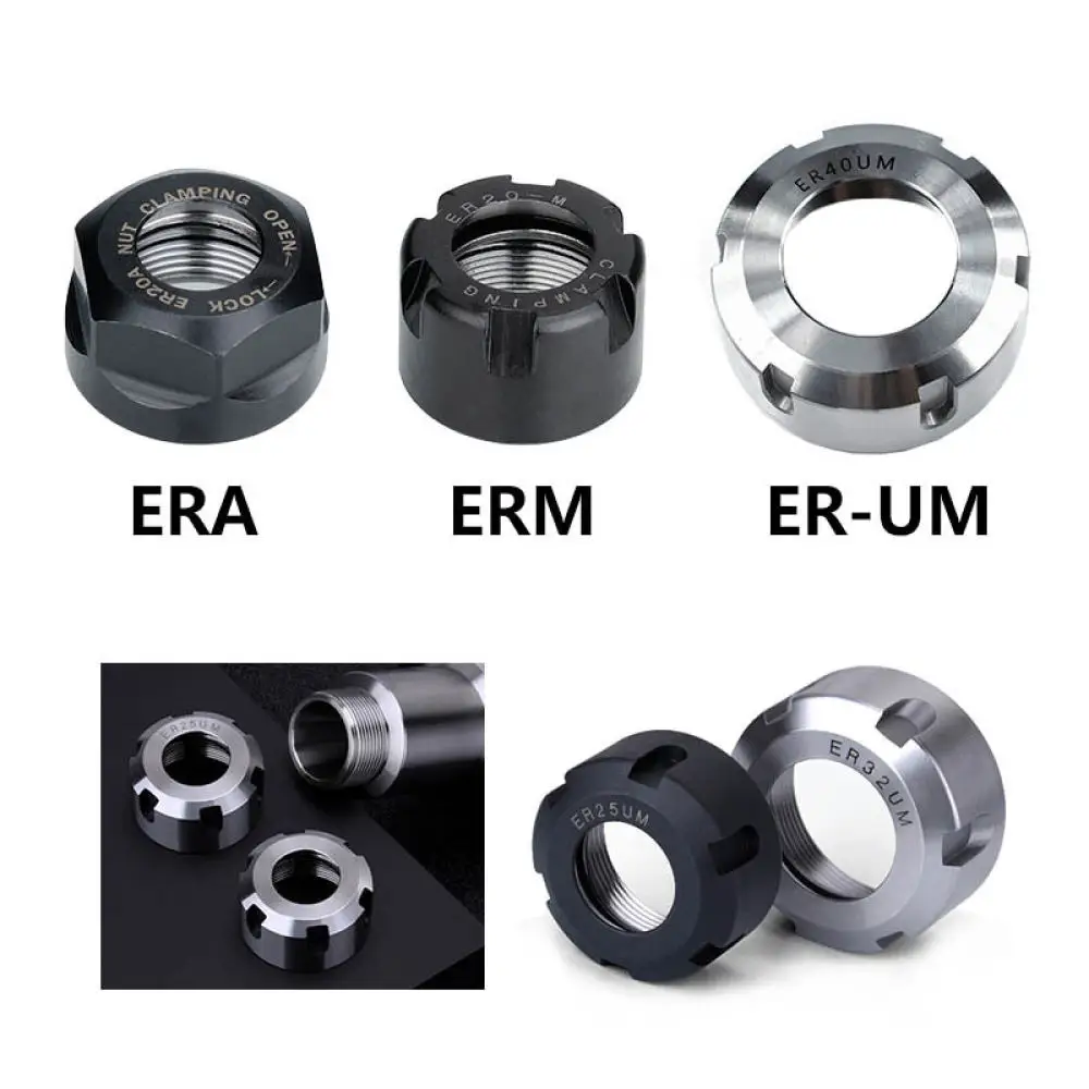 High Precision ER Nut For CNC Lathe Milling Machine Tool Spring Collet Holder ER8 To ER40 A M UM Type Locking Fastener
