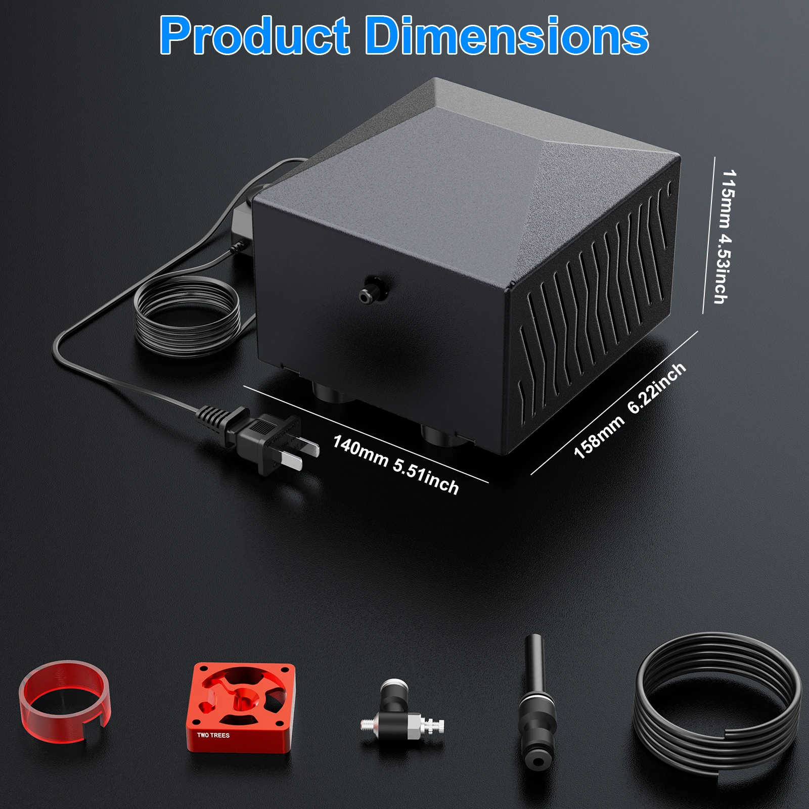 25L/Min Air Blower Pump for Laser Engraver 12V DC Brushless Vacuum Cleaner Low Noise Low Vibration for Laser Cutting Machine
