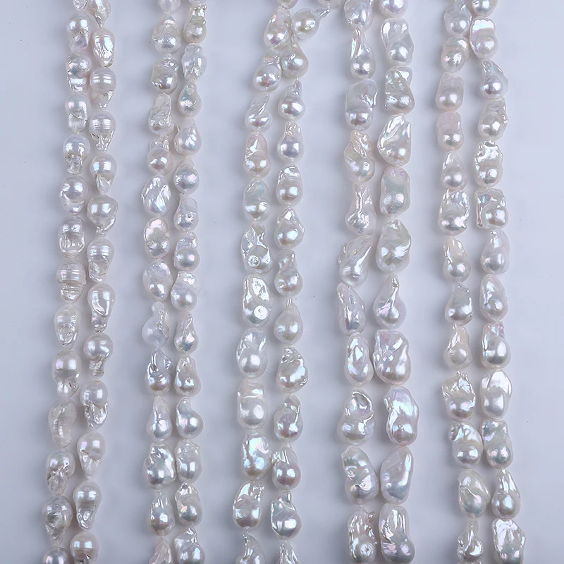 13-17mm Different Grade White Baroque Freshwater Pearl Natural Genuine Pearl String for Jewelry Making