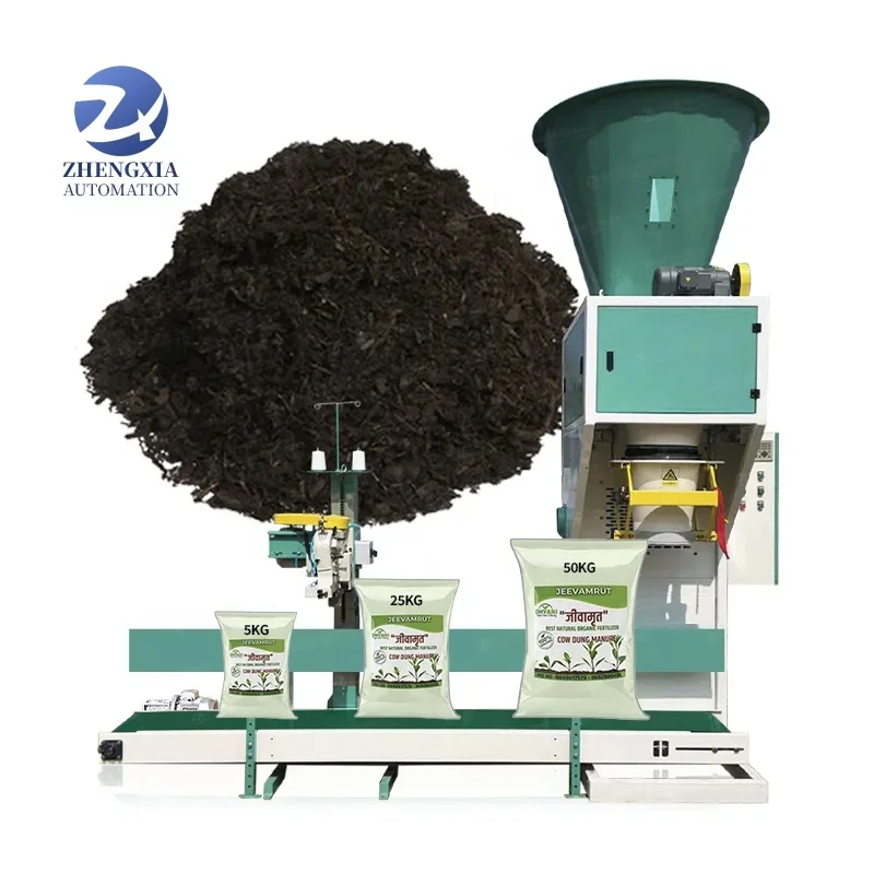 5kg 25kg 50kg Automatic Compost Organic Fertilizer Bagging Sand Gravel Animal Feed Packing Machine