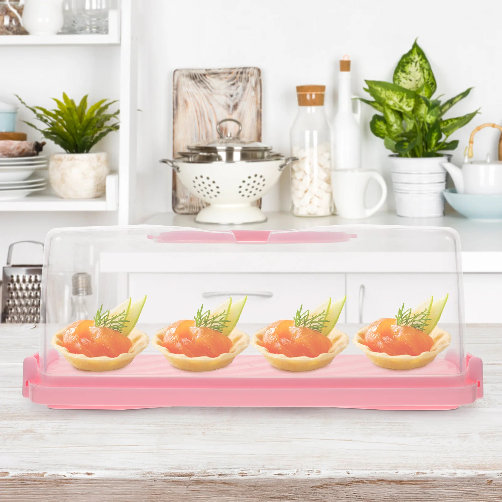 

Transparent Cake Carrying Box Handheld Dessert Storage Container with Lid Portable Airtight Cake Storage for Birthday Party