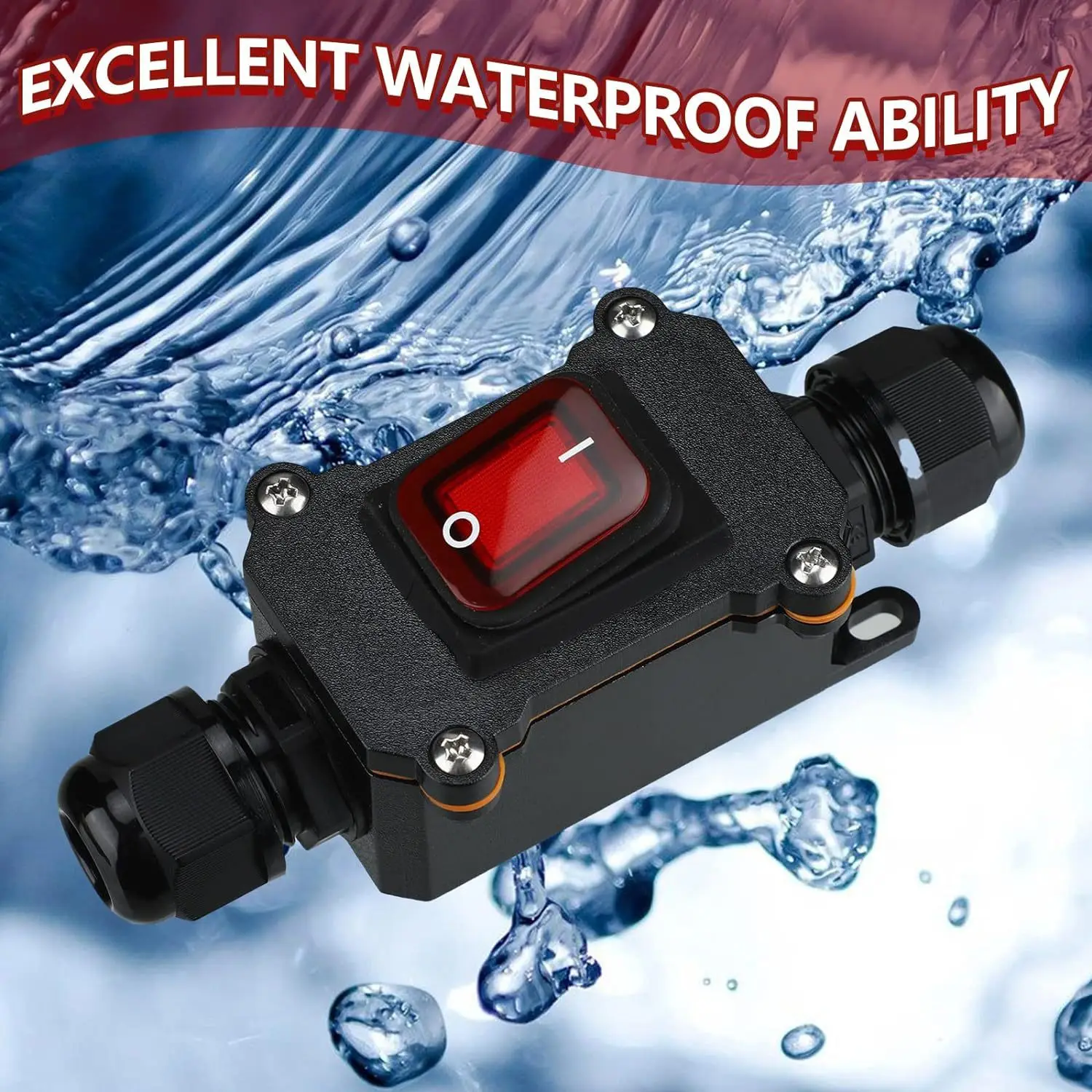 30A High Power Waterproof 24V 220V Ship Type Switch Line with High Current Modified and Installed with Outdoor Wiring Box