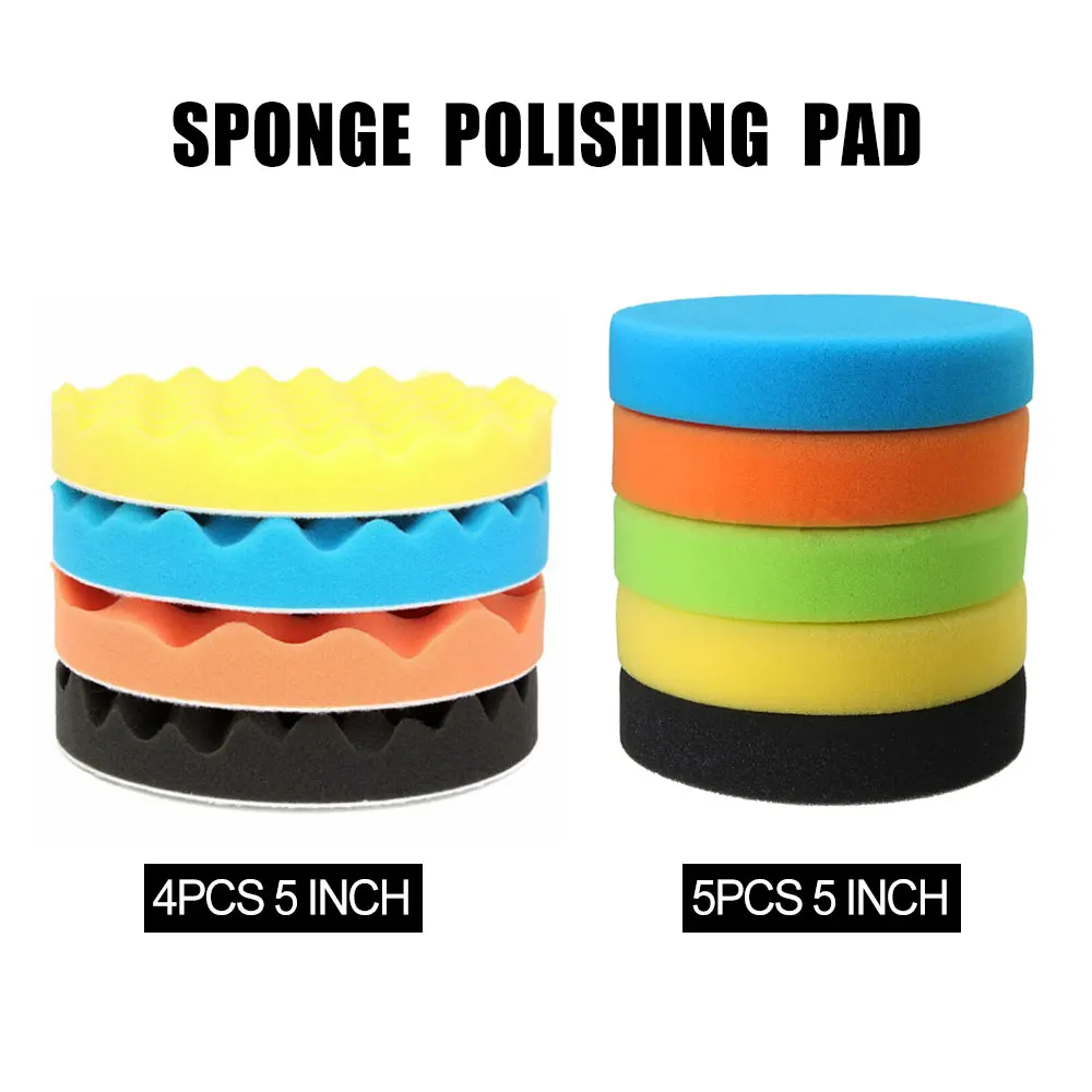 4/5 PCS Car Polishing Buffing Pad 125mm 5 Inch Car Foam Drill Polishing Pad Sponge Wheel Kit Power Tool Car Polisher Accessories