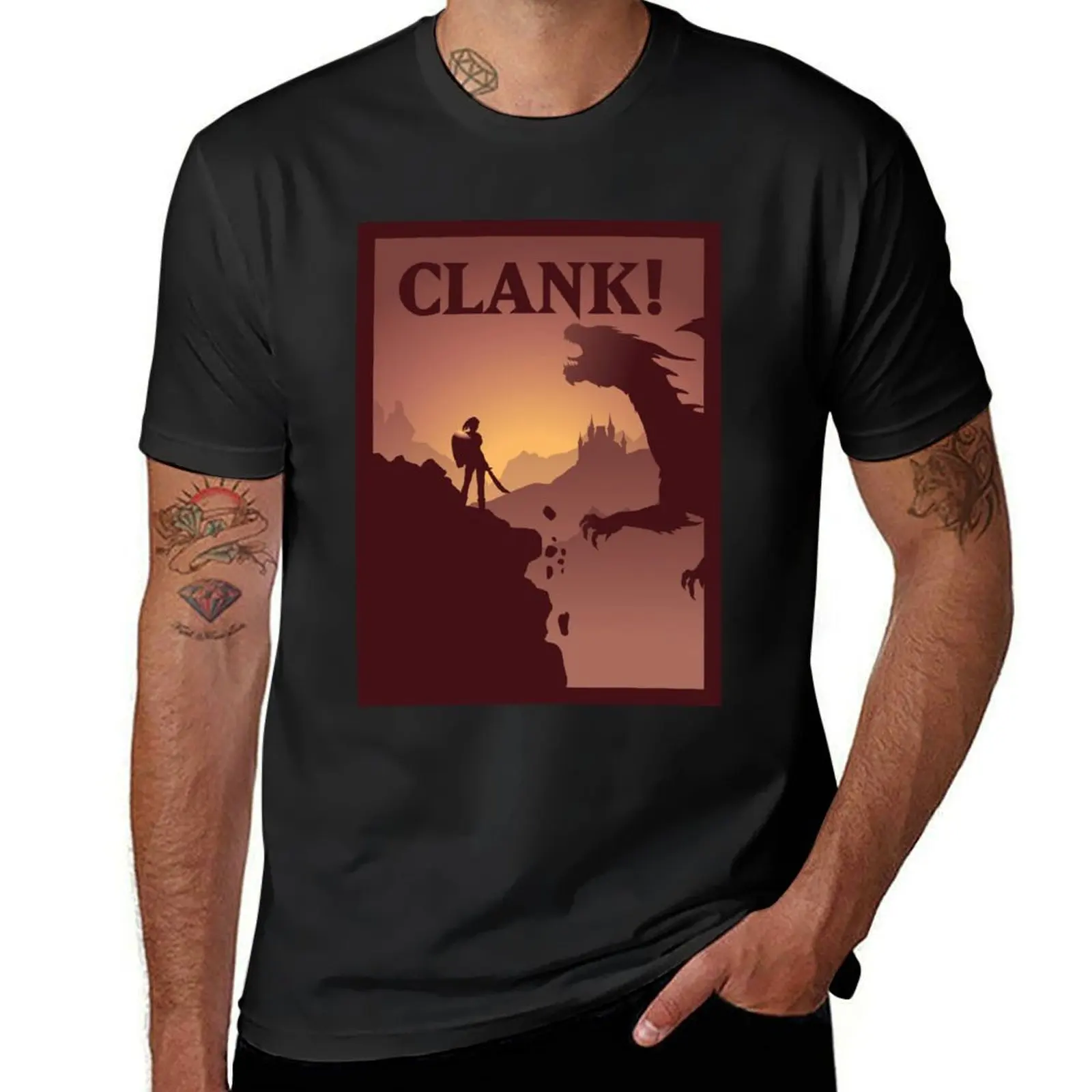 

Clank Board Game- Minimalist Travel Poster Style - Gaming Art T-Shirt tees oversizeds mens t shirts casual stylish
