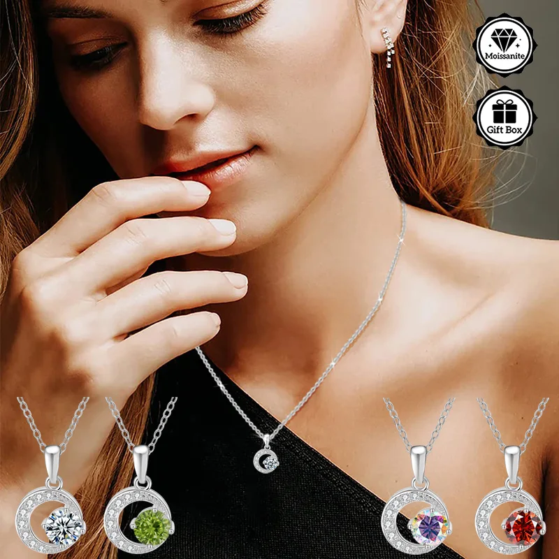 

LAMVOICE/ювелирные изделия для женщин, ювелирные изделия высокого качества, гипоаллергенное ожерелье, 1-каратное ожерелье из муассанита для женщин, рождественский подарок