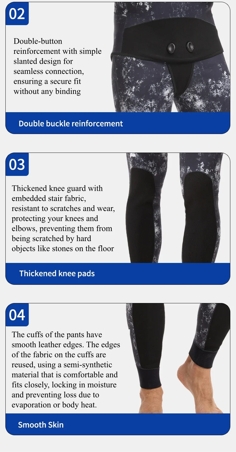 5MM Neoprene Keep Warm UnderWater Hunting Spearfishing Kayaking Swim Diving Suit Hood 2Pcs Scuba Snorkeling Drifting WetSuit