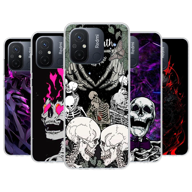 Anatomy Skeleton Heart Lovey Kiss Phone Case For Xiaomi Redmi 12 12C 10 10C 10A 9T 9C 9A 9 8 8A 7 7A 6 6A K70 K60 K20 K30 K40 Pr