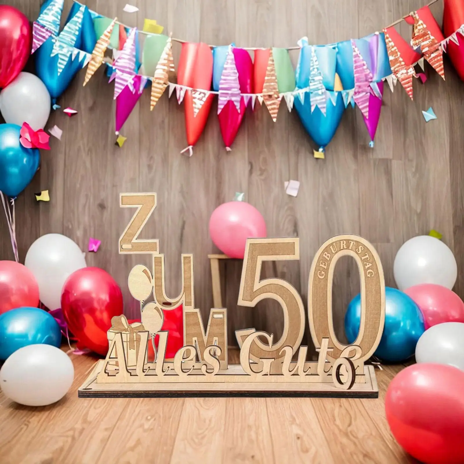 50TH Birthday Money Gift Holder/ Guestbook Plaque Table Decoration/ Table Centerpieces Sign Tabletop Ornament for Women Men