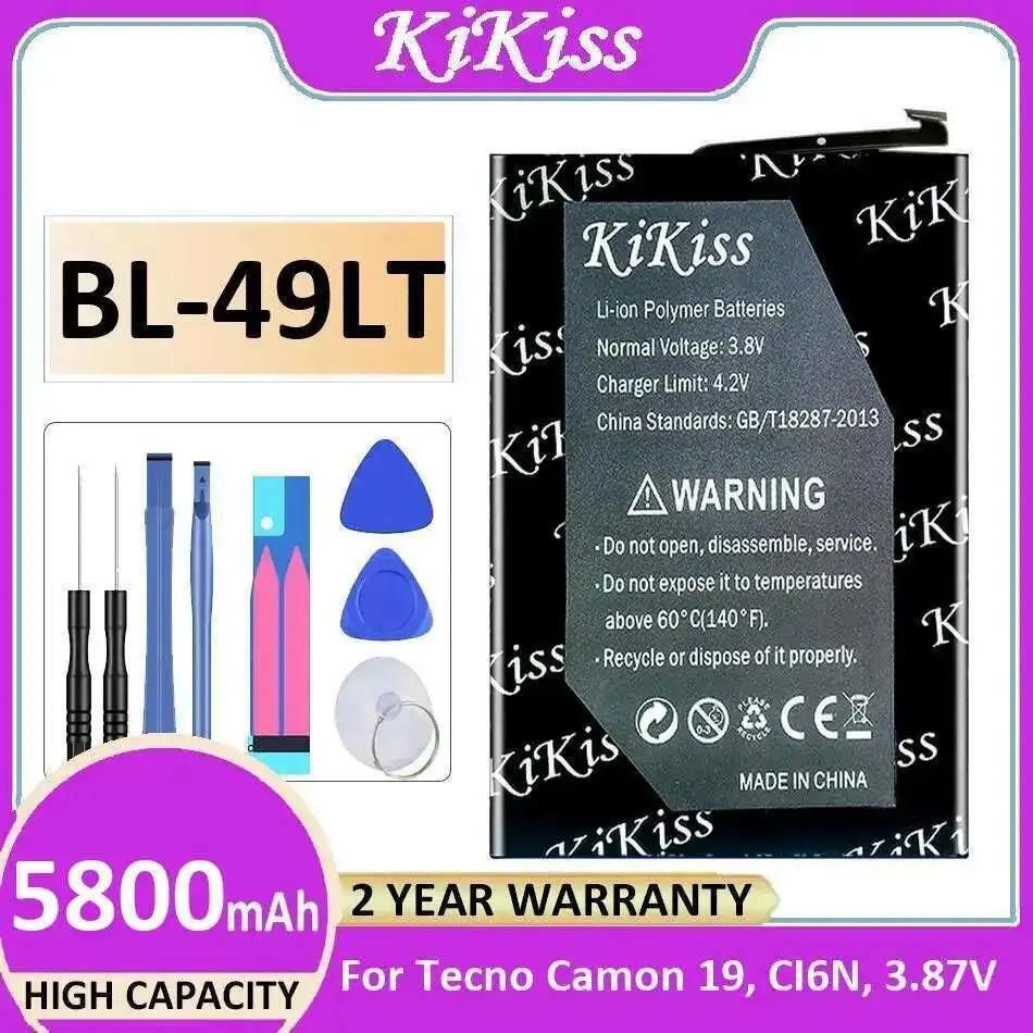 

Mobile Phone Battery For Tecno Camon 19, CI6N, 3.87V BL-49LT Long-Lasting Performance High-Capacity 5800Mah