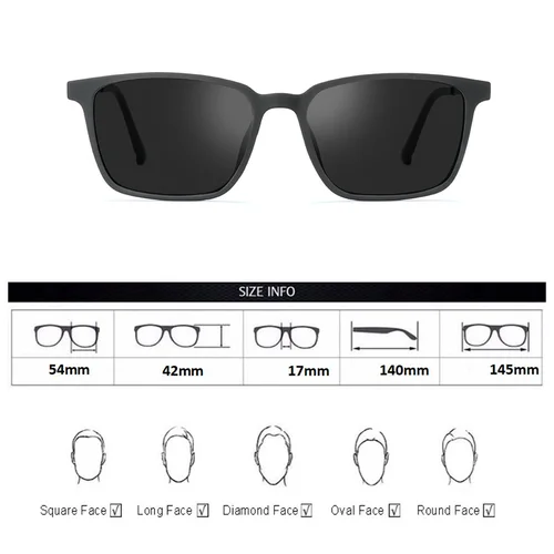 Imagen 2 del producto Montura cuadrada de titanio ultraligera para hombre, gafas antiluz azul para miopía, gafas de sol de tendencia, gafas de sol para miopía salvaje-1,0 ~-6,0