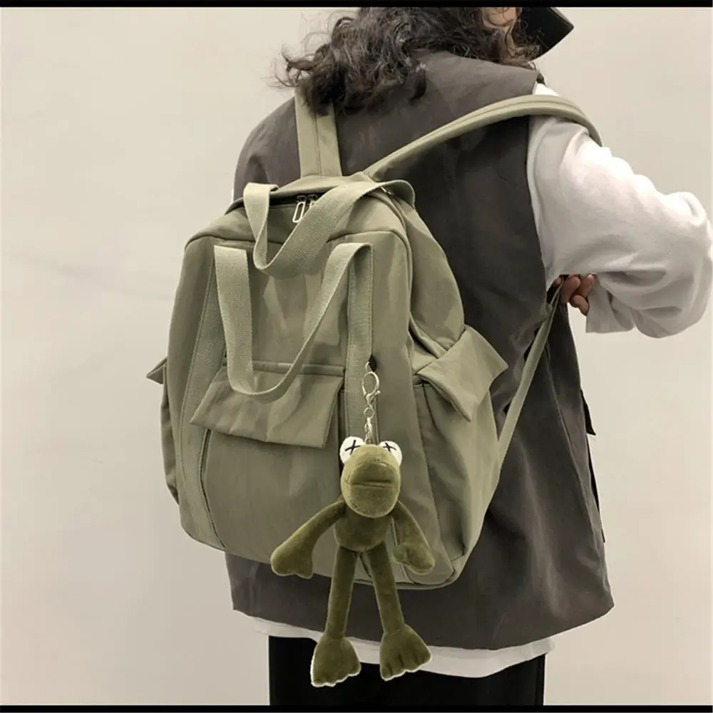 Backpacks Women Korean Style Harajuku Multifunction Travel Large Capacity Backpack Retro Solid Waterproof Bag Students Preppy